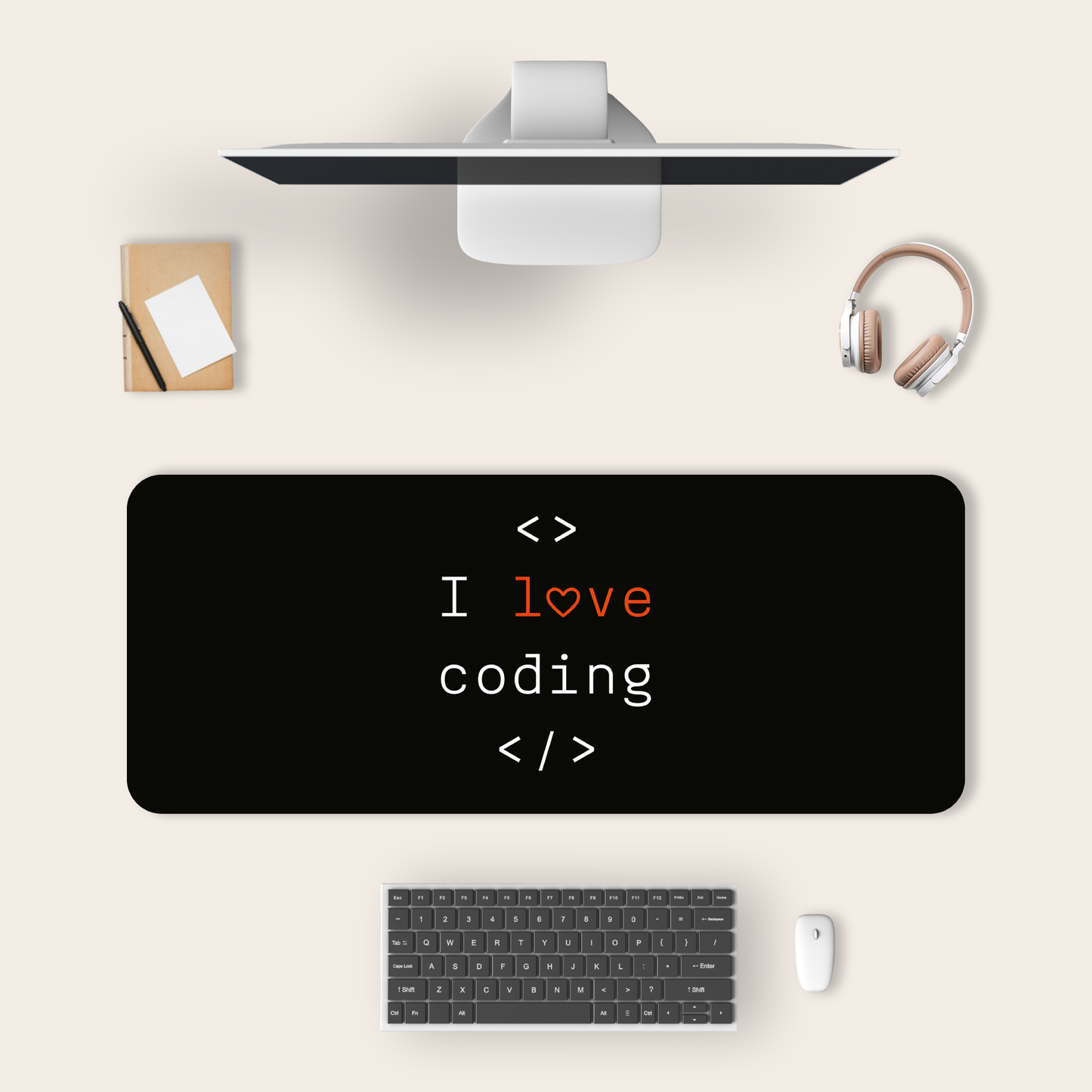 I love coding deskmat