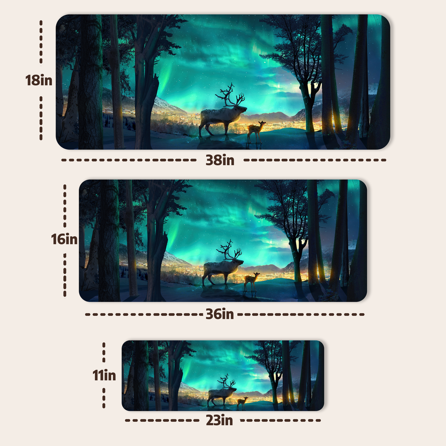 illuminated Aurora deskmat