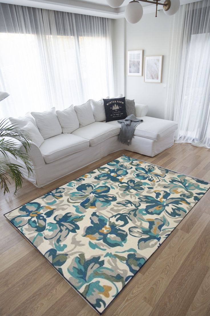 Jewel-Toned Tapestry Polyester Rug