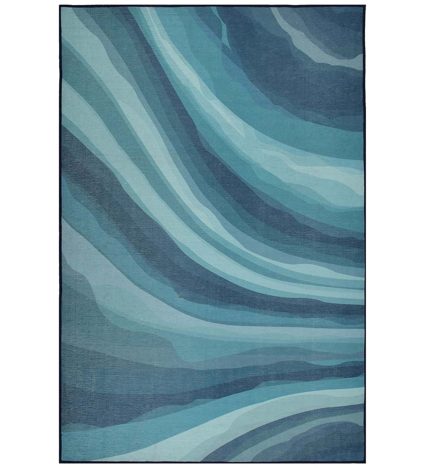 Blue Wave Ocean Polyester Rug