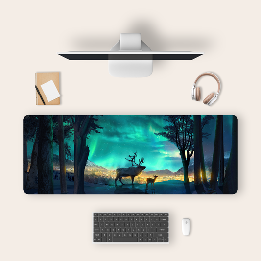illuminated Aurora deskmat