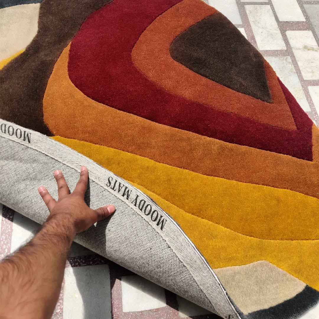 Sunset serenade abstract Custom rug