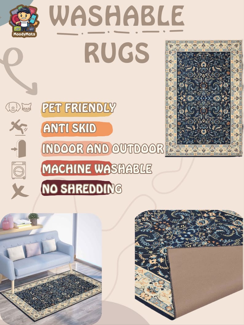 Burgundy Bloom Polyester Rug