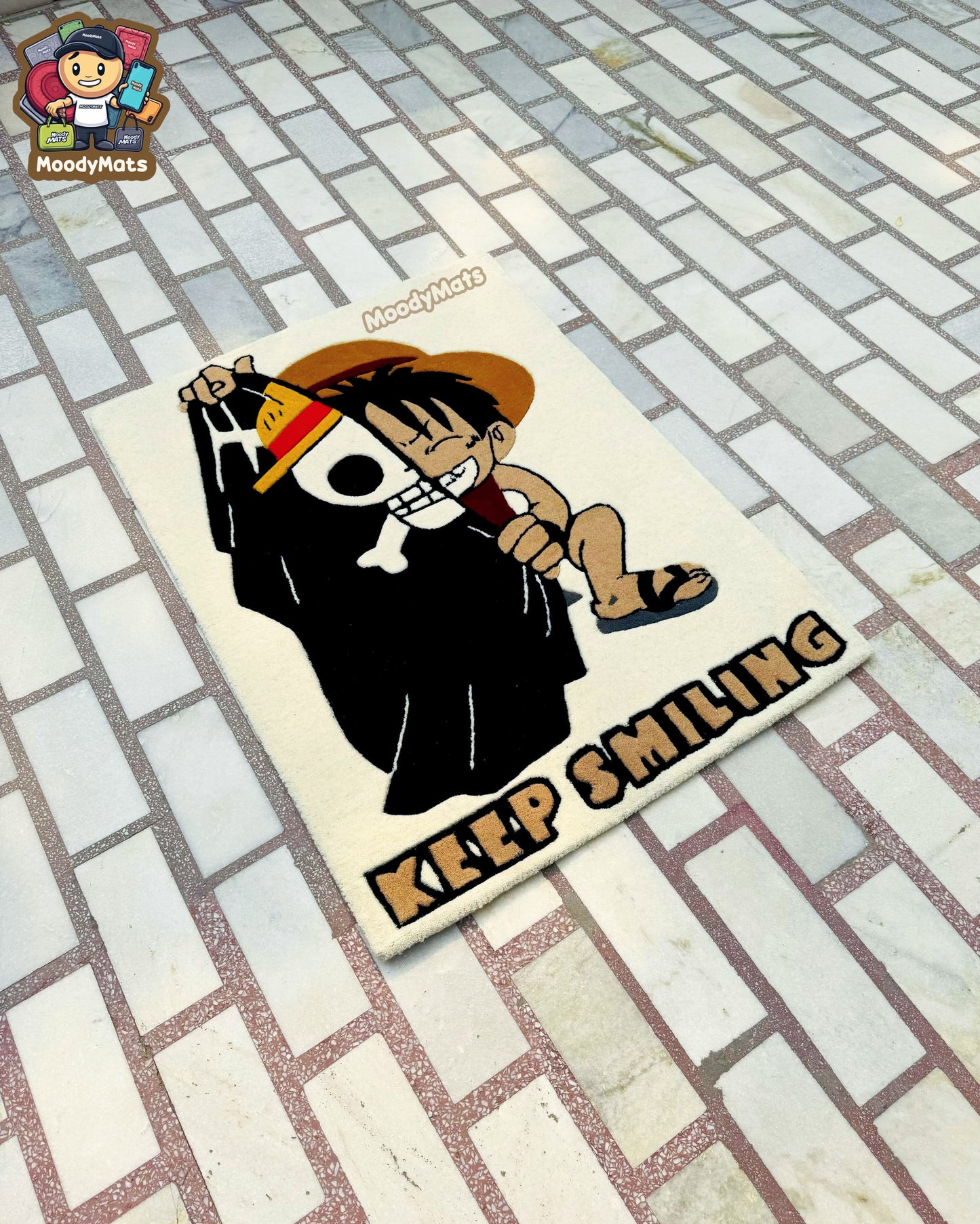 Luffy Keep Smiling Custom Rug