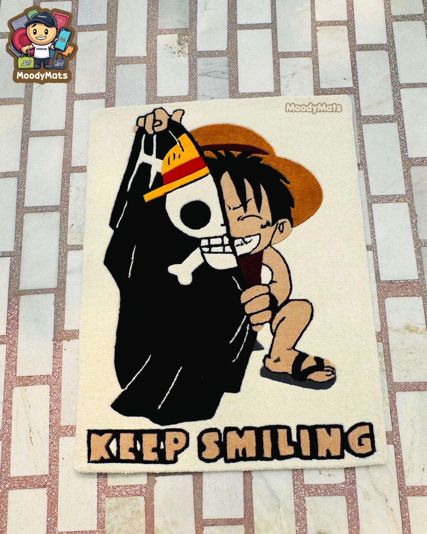 Luffy Keep Smiling Custom Rug