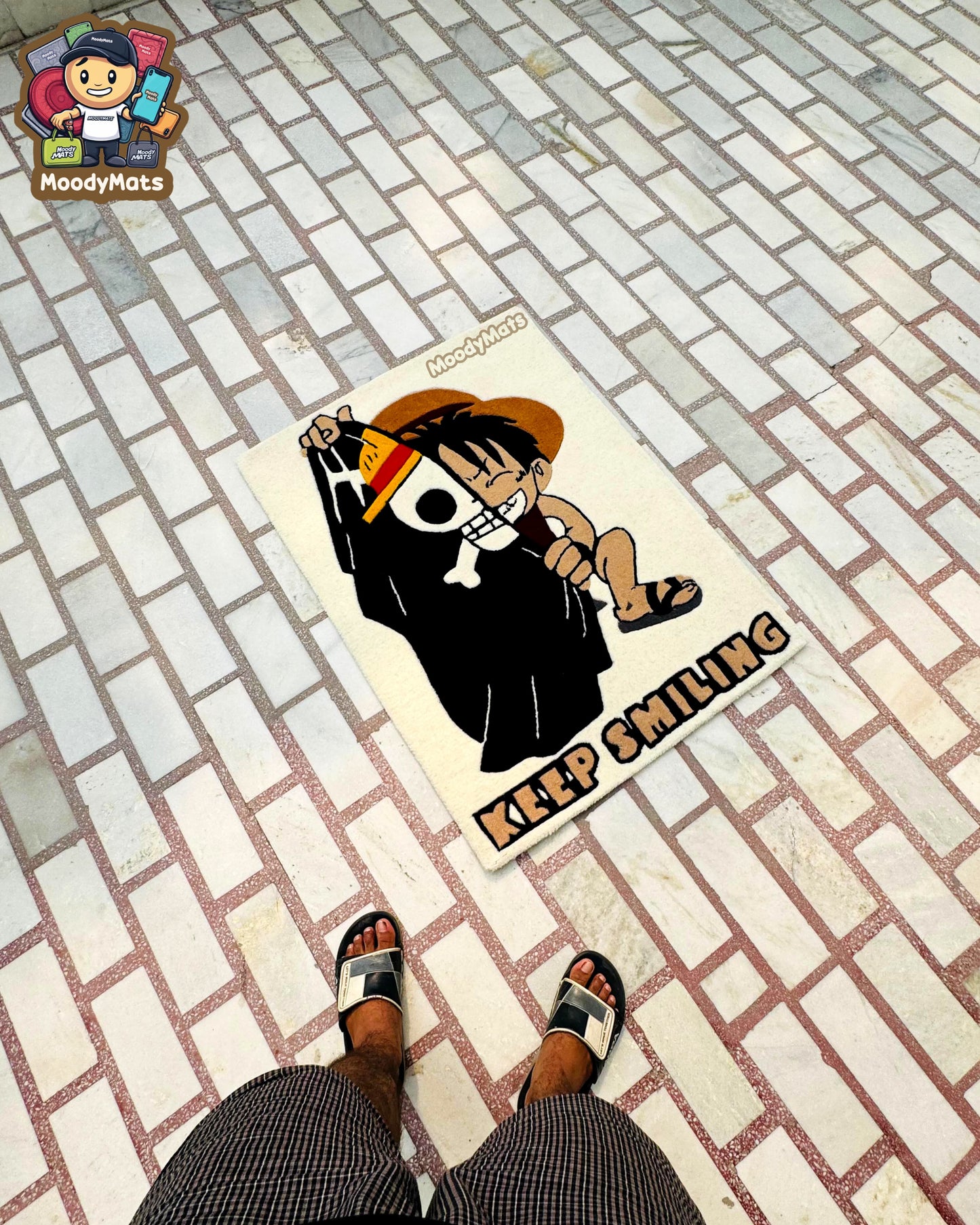 Luffy Keep Smiling Custom Rug